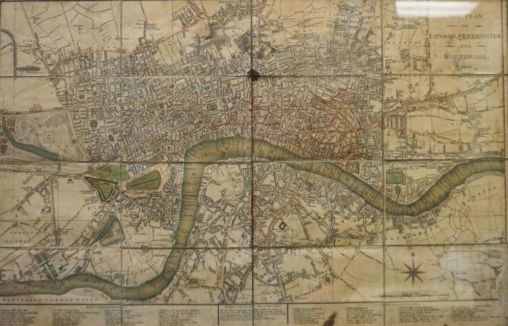 Appraisal: A New Plan of London Westminster and Southwark Color Engraved