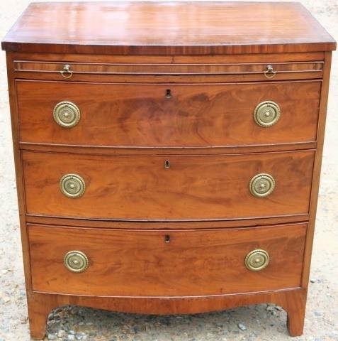 Appraisal: GEORGE III DRAWER CHEST WITH BUTLER'S SLIDE MAHOGANY VENEERS GOOD