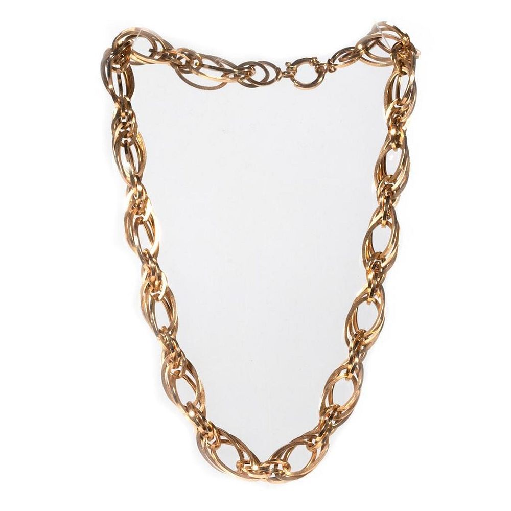 Appraisal: k rose gold link necklace and bracelet set Italy oval