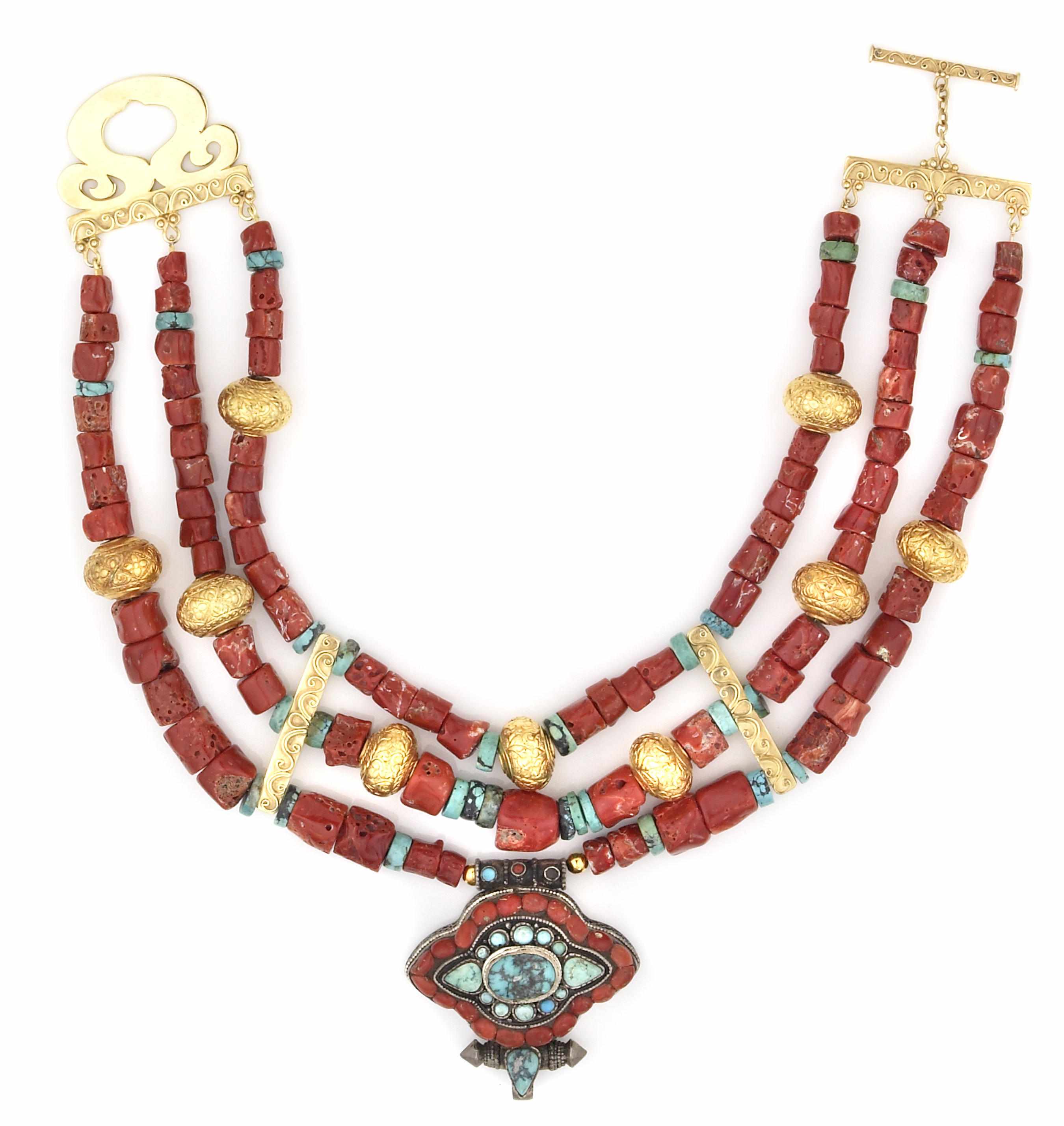 Appraisal: Tony Duquette American - sA coral turquoise silver metal and