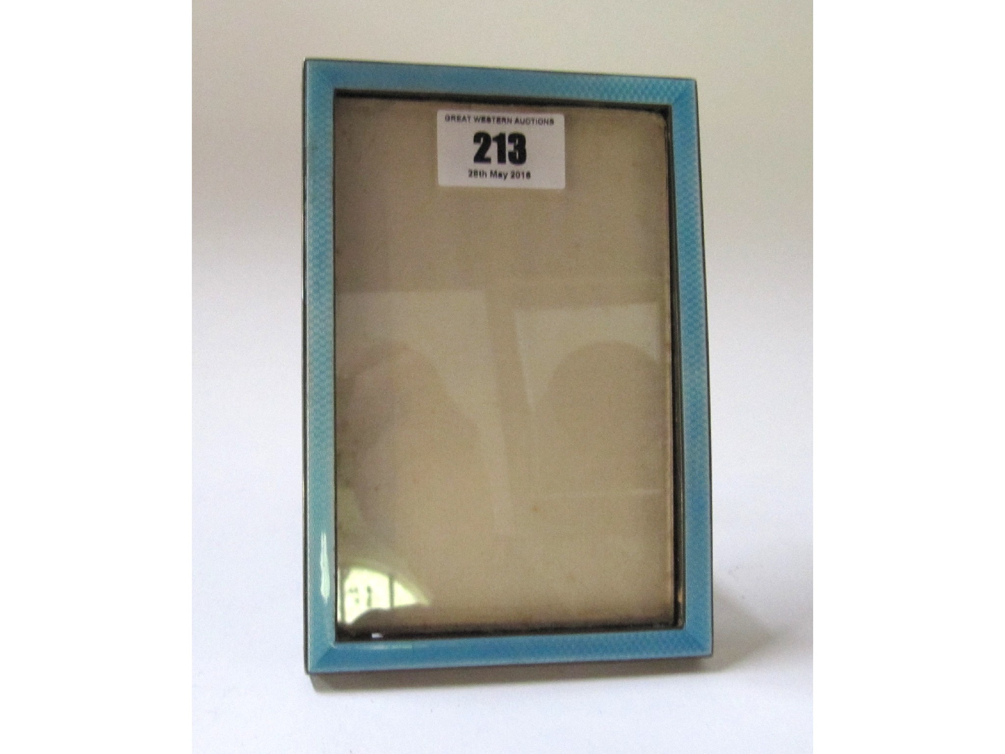 Appraisal: A silver and enamel photo frame Birmingham x cm