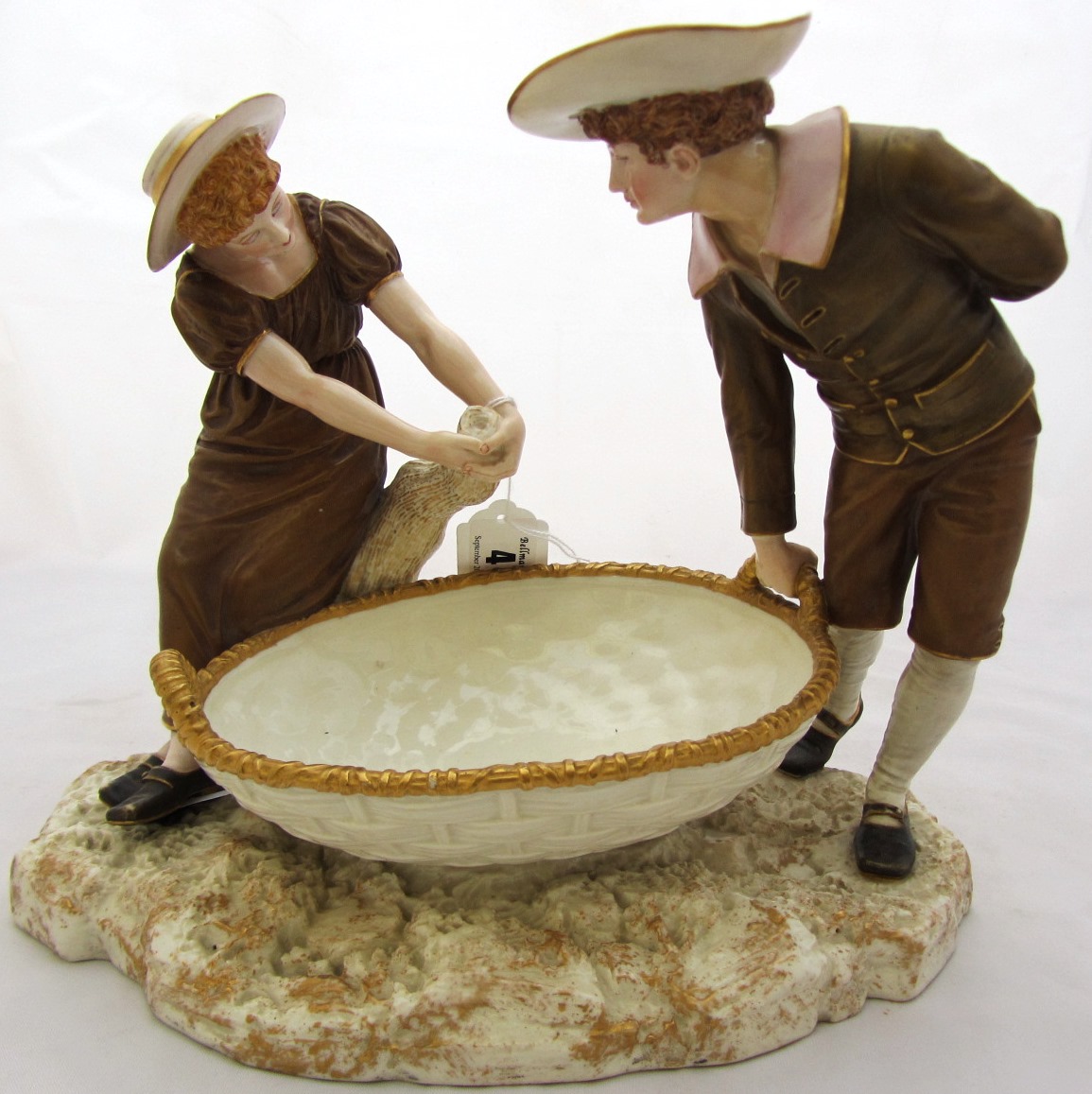 Appraisal: A Royal Worcester Kate Greenaway sweetmeat dish circa modelled as