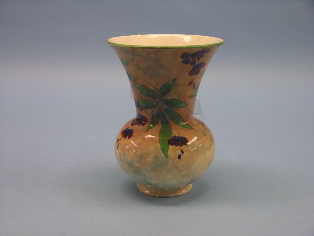 Appraisal: A Royal Doulton earthenware vase bulbous-shape with everted rim painted