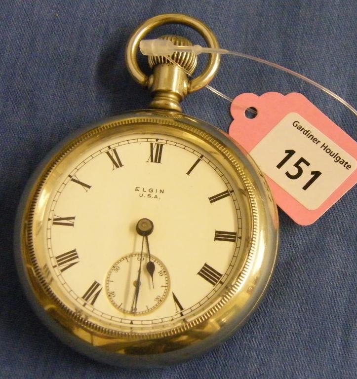 Appraisal: American Elgin lever pocket watch jewels no silvered alloy screw