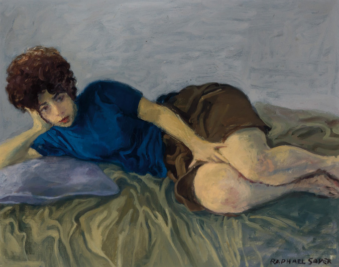 Appraisal: RAPHAEL SOYER American - Young Woman Reclining oil on canvas