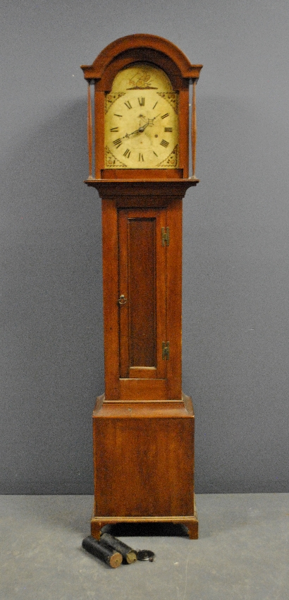 Appraisal: - Pine tall case clock the dial signed S Hoadley