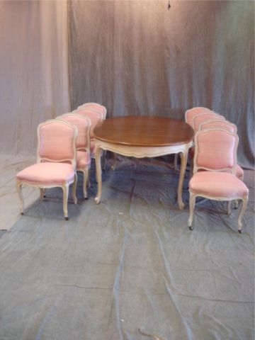 Appraisal: Louis XV style dining table together w set of Louis