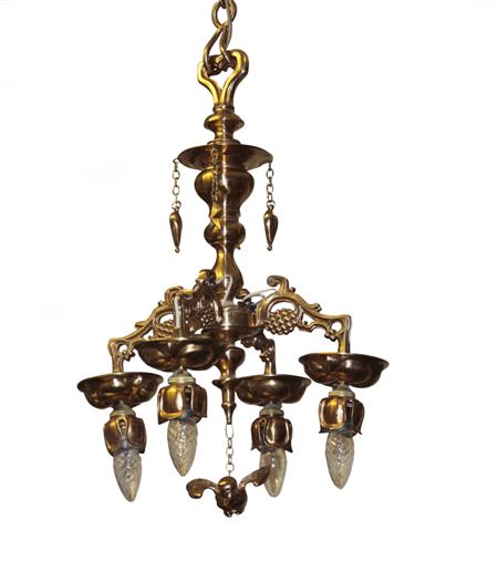 Appraisal: SIR ROBERT LORIMER CHANDELIER AND TWO MATCHING SCONCES CIRCA polished