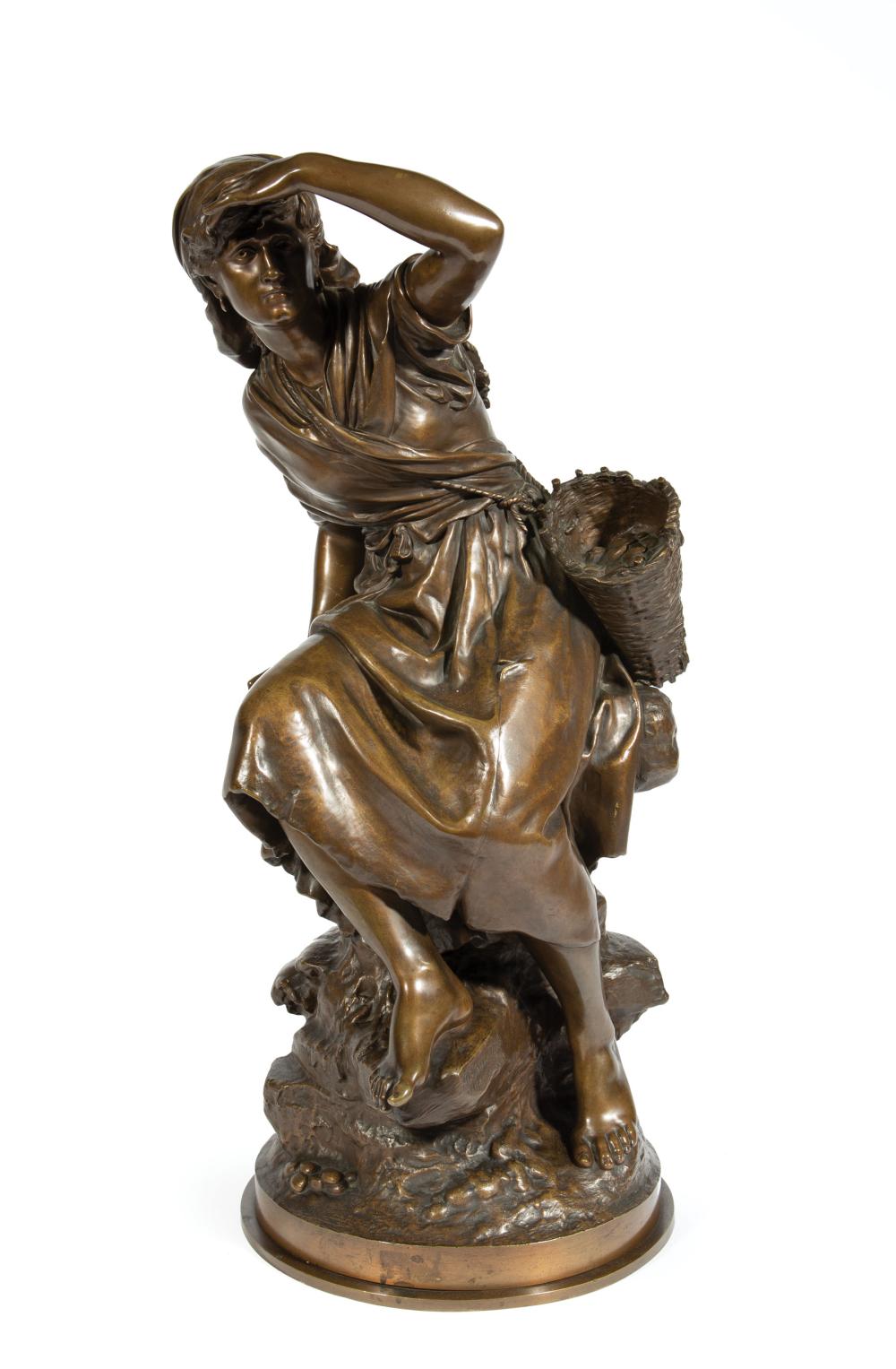 Appraisal: Bronze Figural Group of La pecheuse de moules after Mathurin