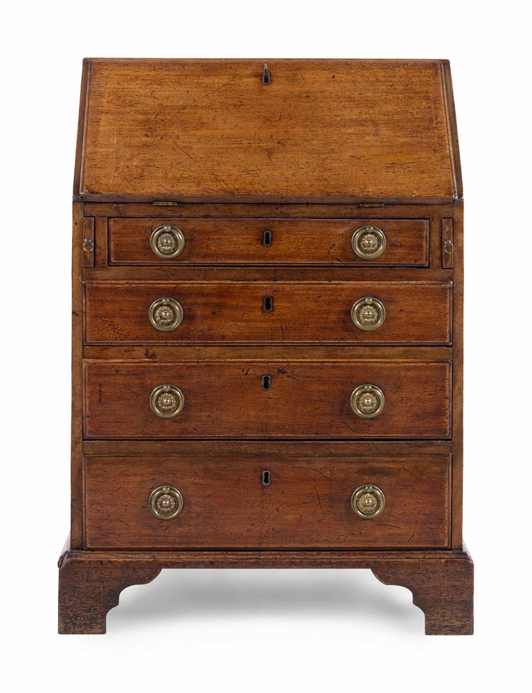 Appraisal: A George III Mahogany Child's Slant-Front Bureau A George III