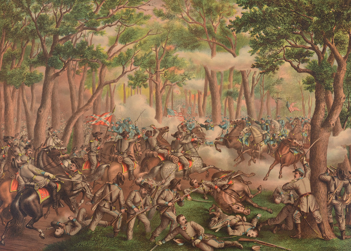 Appraisal: KURZ ALLISON BATTLE OF THE WILDERNESS LITHOGRAPH ''Battle of the