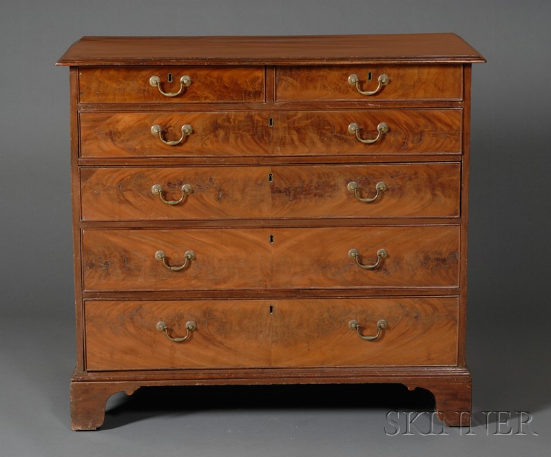 Appraisal: Late Georgian Mahogany Chest of Drawers early th century rectangular