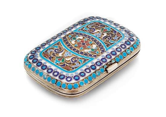 Appraisal: A Russian Enameled Silver Change Purse Maker's Mark Cyrillic AS