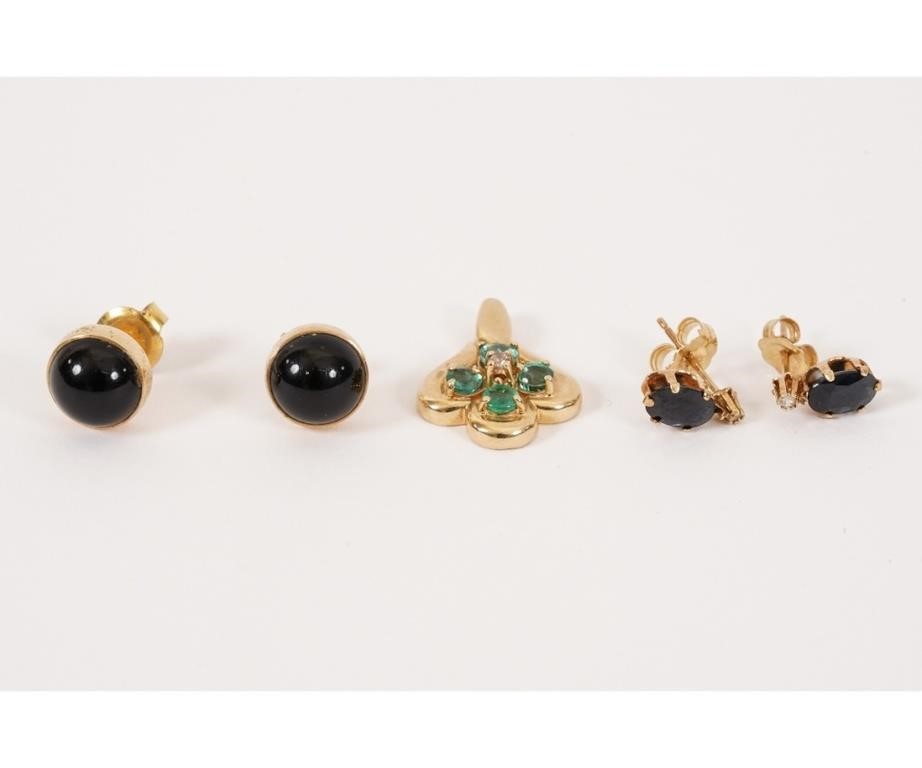 Appraisal: Jewelry grouping to include a k yellow gold four leaf