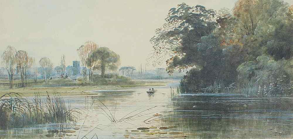 Appraisal: LAIT Edward Beecham British - ''Cookham on Thames'' Watercolor ''