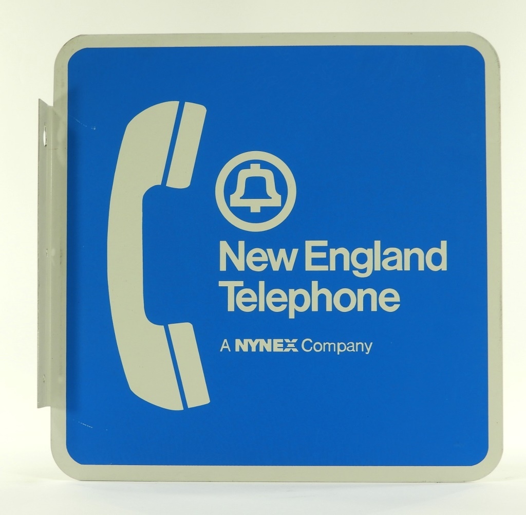 Appraisal: DOUBLE SIDED NEW ENGLAND TELEPHONE FLANGE SIGN United States th