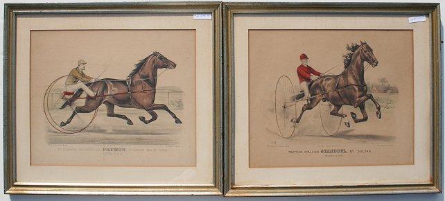 Appraisal: CURRIER AND IVES EQUESTRIAN LITHOGRAPHS ''Trotting Stallion Stanbul'' copyright ''The