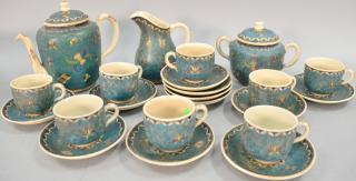 Appraisal: Cloissone on porcelain tea set having teapot sugar creamer cups