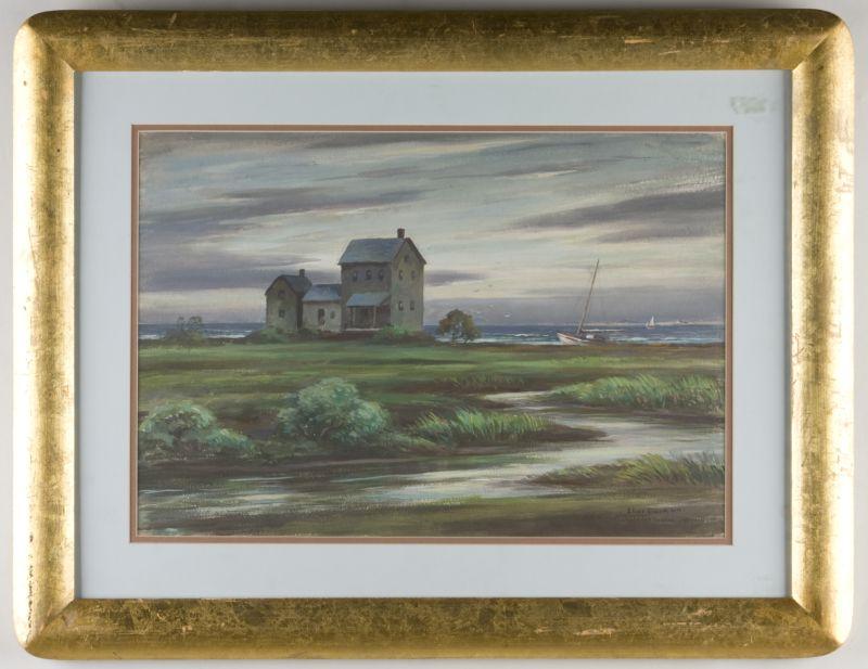 Appraisal: Eliot Clark NY - Dawn at the Shore watercolor on