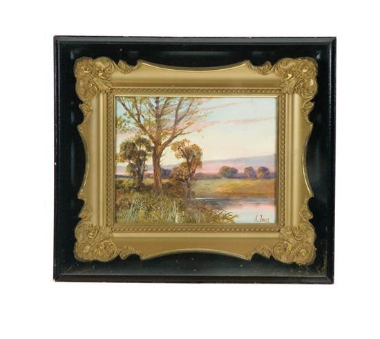 Appraisal: LANDSCAPE BY A JONES EUROPEAN SCHOOL TH CENTURY Oil on