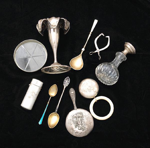 Appraisal: A group of assorted silver and plated items Comprising sterling