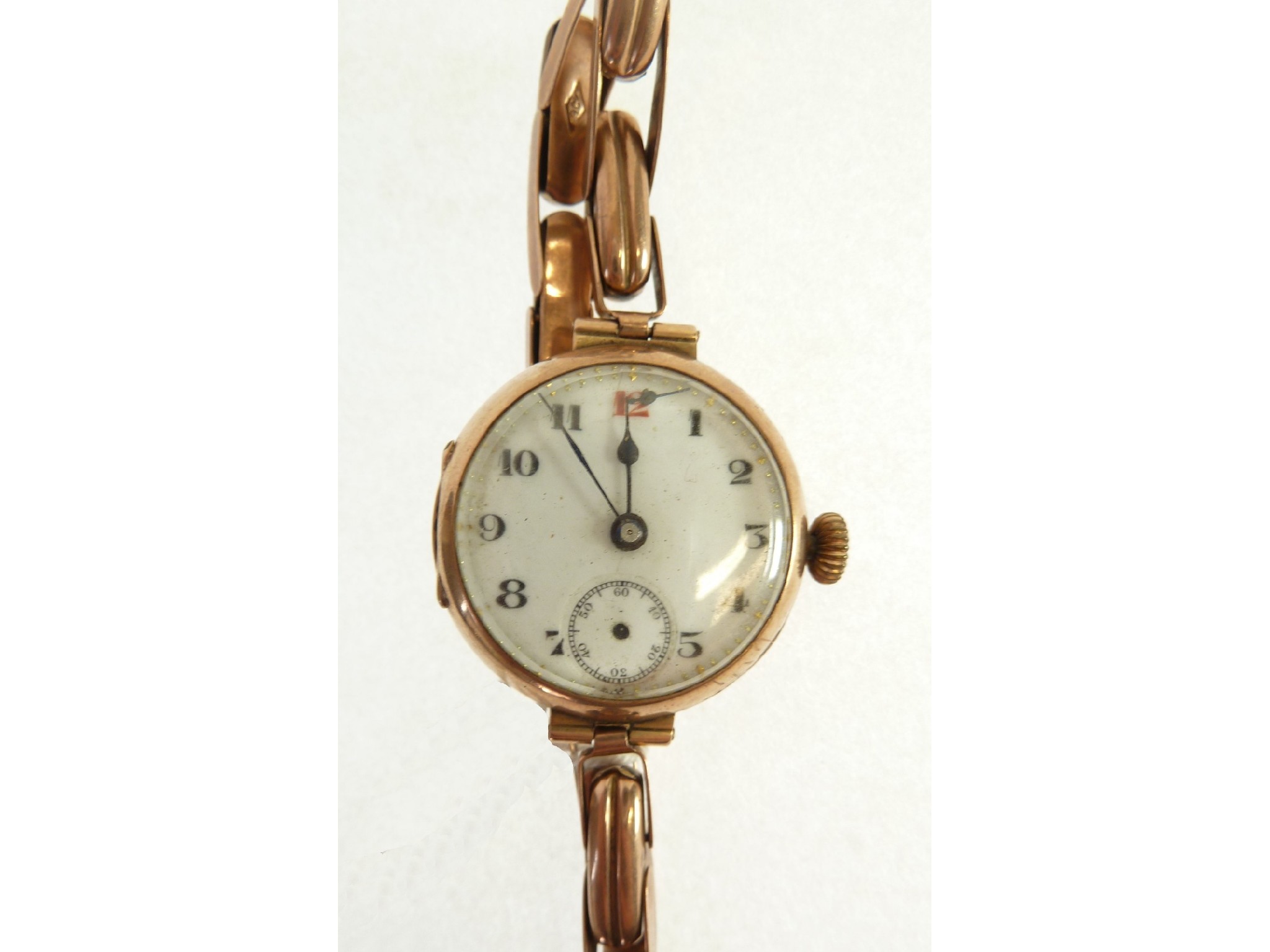 Appraisal: LADIES CT GOLD CASED WRIST WATCH mechanical movement with white