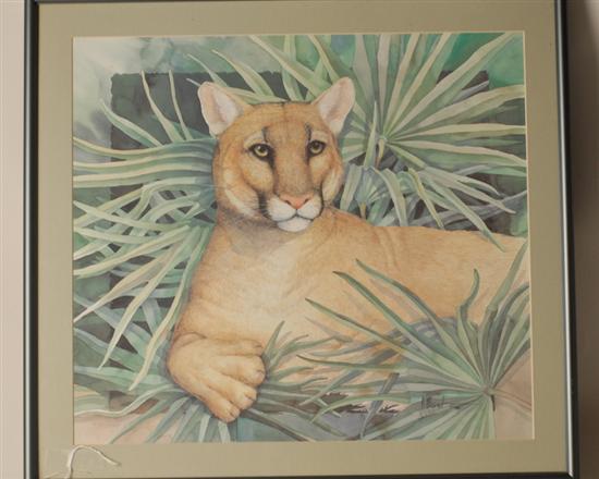 Appraisal: P Brent Print of Lioness numbered pencil signed lower right