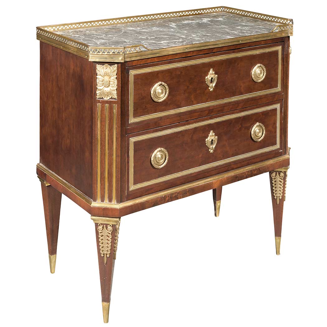 Appraisal: Russian Neoclassical Style Brass Mounted Mahogany Commode The gray and