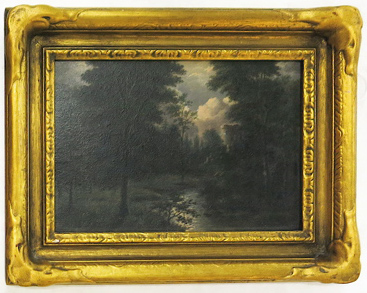 Appraisal: BRITISH LANDSCAPE OIL ON BOARD early th century forested landscape