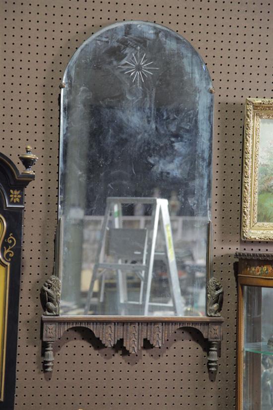 Appraisal: MIRROR Arched top having cut star decoration flanked by two