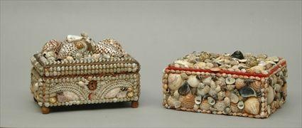 Appraisal: Two Shell-Encrusted Boxes