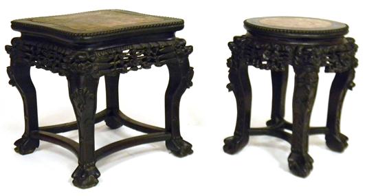 Appraisal: ASIAN Two late th early th C Chinese carved rosewood