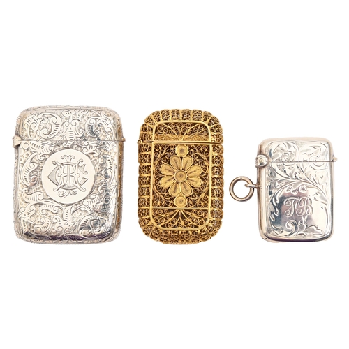 Appraisal: A Victorian silver vesta case and another foliate engraved and