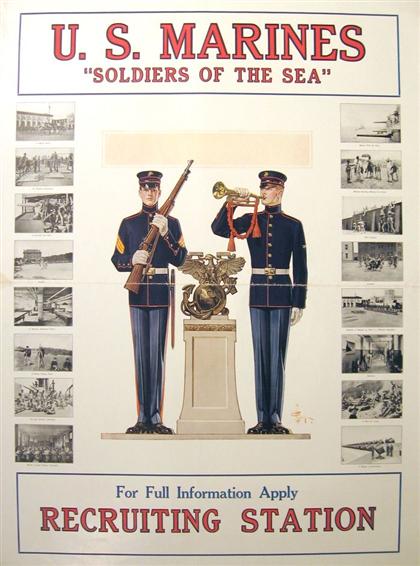 Appraisal: piece Color Lithographic Poster Leyendecker J C U S Marines