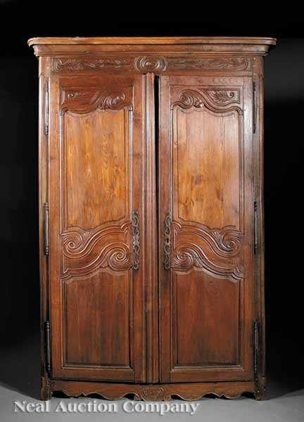 Appraisal: A Louis XV Carved Elm Armoire late th c probably