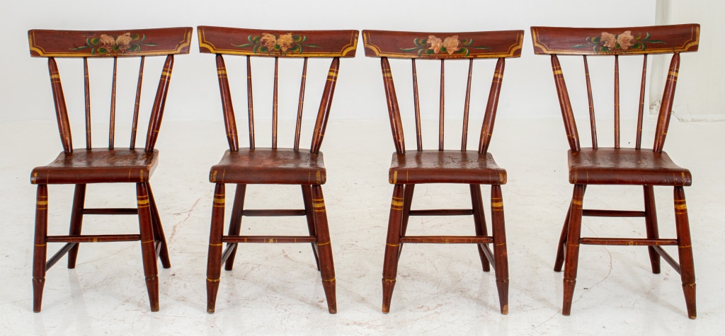 Appraisal: AMERICAN FOLK ART STYLE CHAIRS American Folk Art Style Chairs