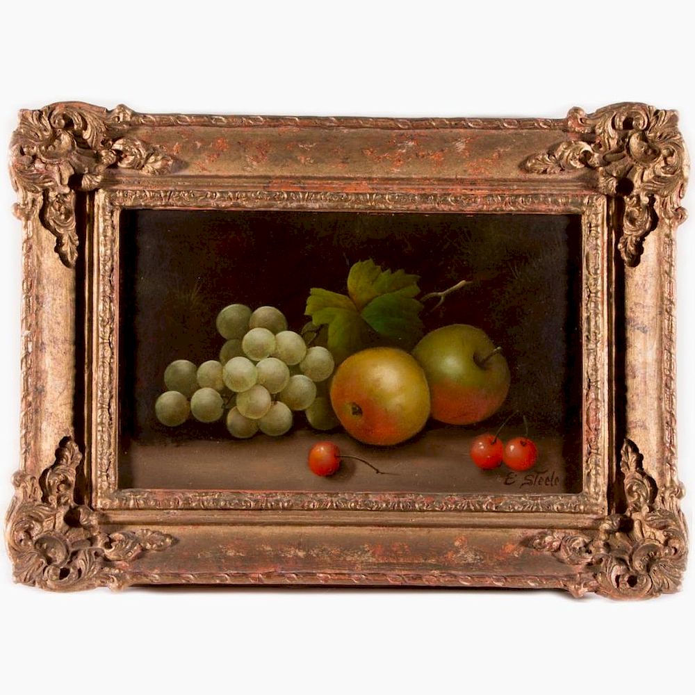 Appraisal: A still life with fruit signed E Steele A th