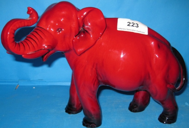 Appraisal: Royal Doulton Flambe model of a Elephant Signed by Noke