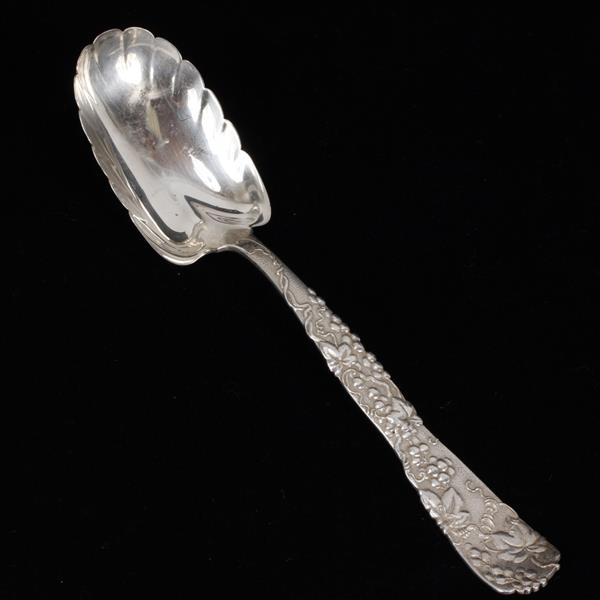 Appraisal: Tiffany Co Grapevine sterling silver serving spoon L L oz