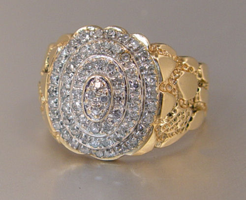 Appraisal: K PAVE DIAMOND k NUGGET STYLE RING K yellow gold