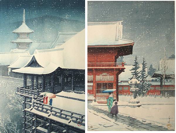 Appraisal: Property of various owners Six modern prints Including Spring Snow