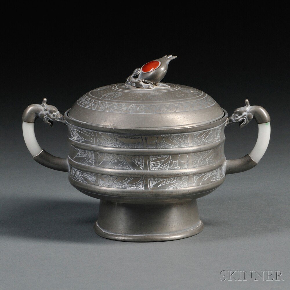 Appraisal: Pewter Food Warmer China early th century in the form