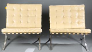 Appraisal: Pair of Knoll Barcelona chairs A pair of Knoll Barcelona