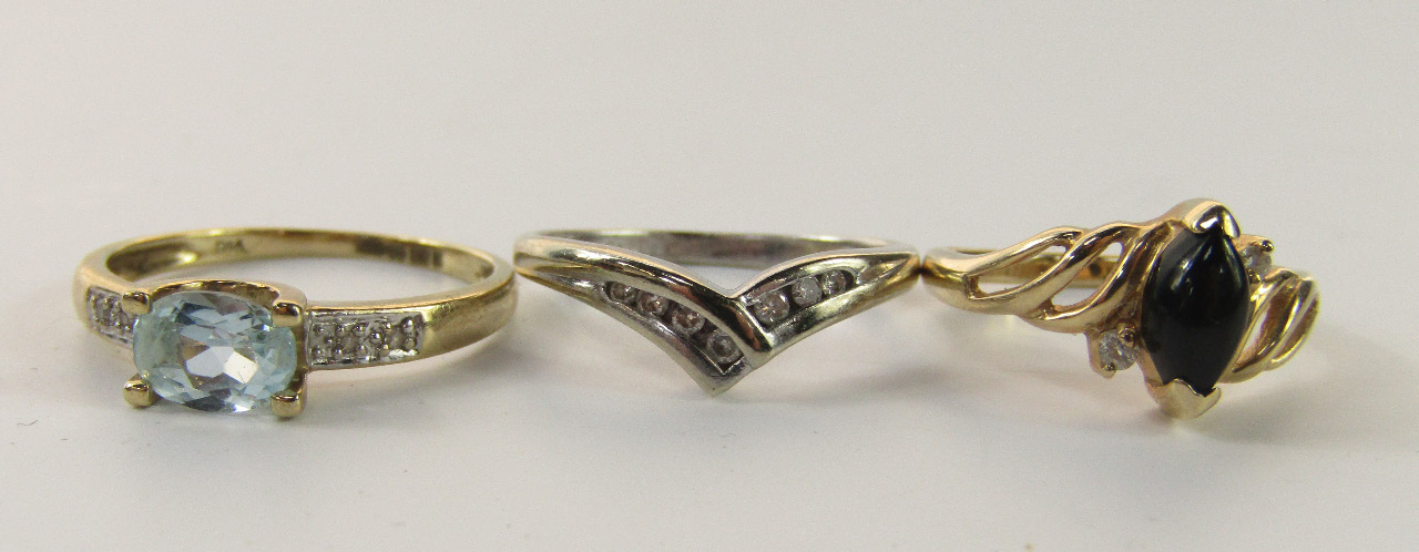 Appraisal: A ct gold white gold and diamond set wishbone ring