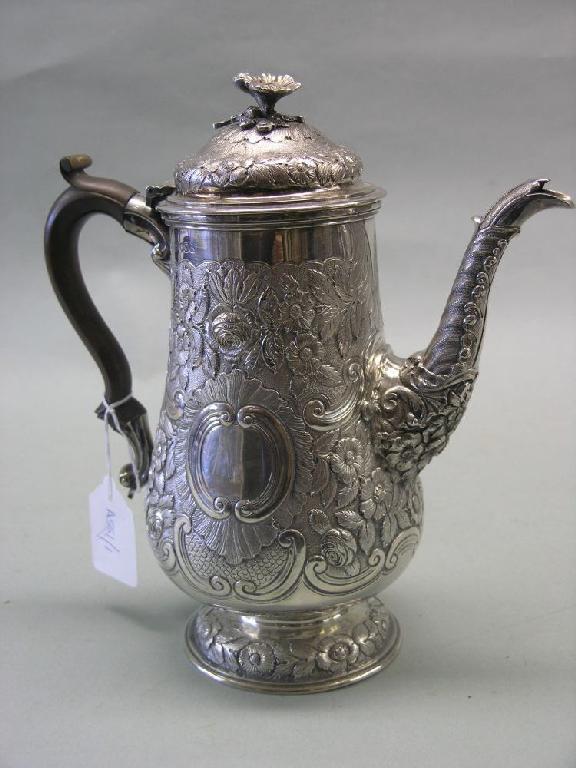 Appraisal: A late George III silver coffee pot by Joseph Craddock