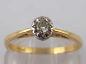 Appraisal: A yellow metal tests carat gold diamond solitaire ring diamond