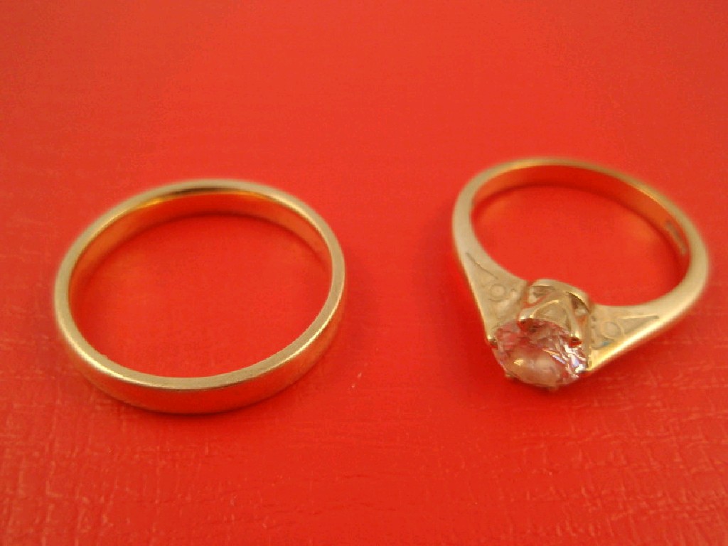 Appraisal: A ct gold white stone set dress ring and a