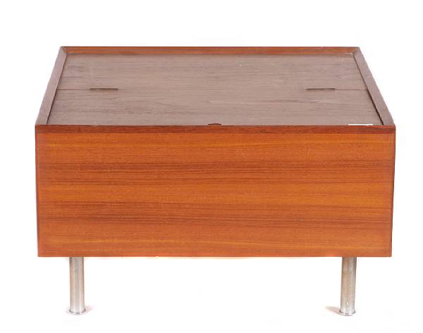 Appraisal: A Danish teak side table chest with hinged top height