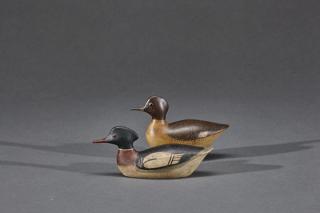 Appraisal: Miniature Red-Breasted Merganser Pair George H Boyd - Seabrook NH