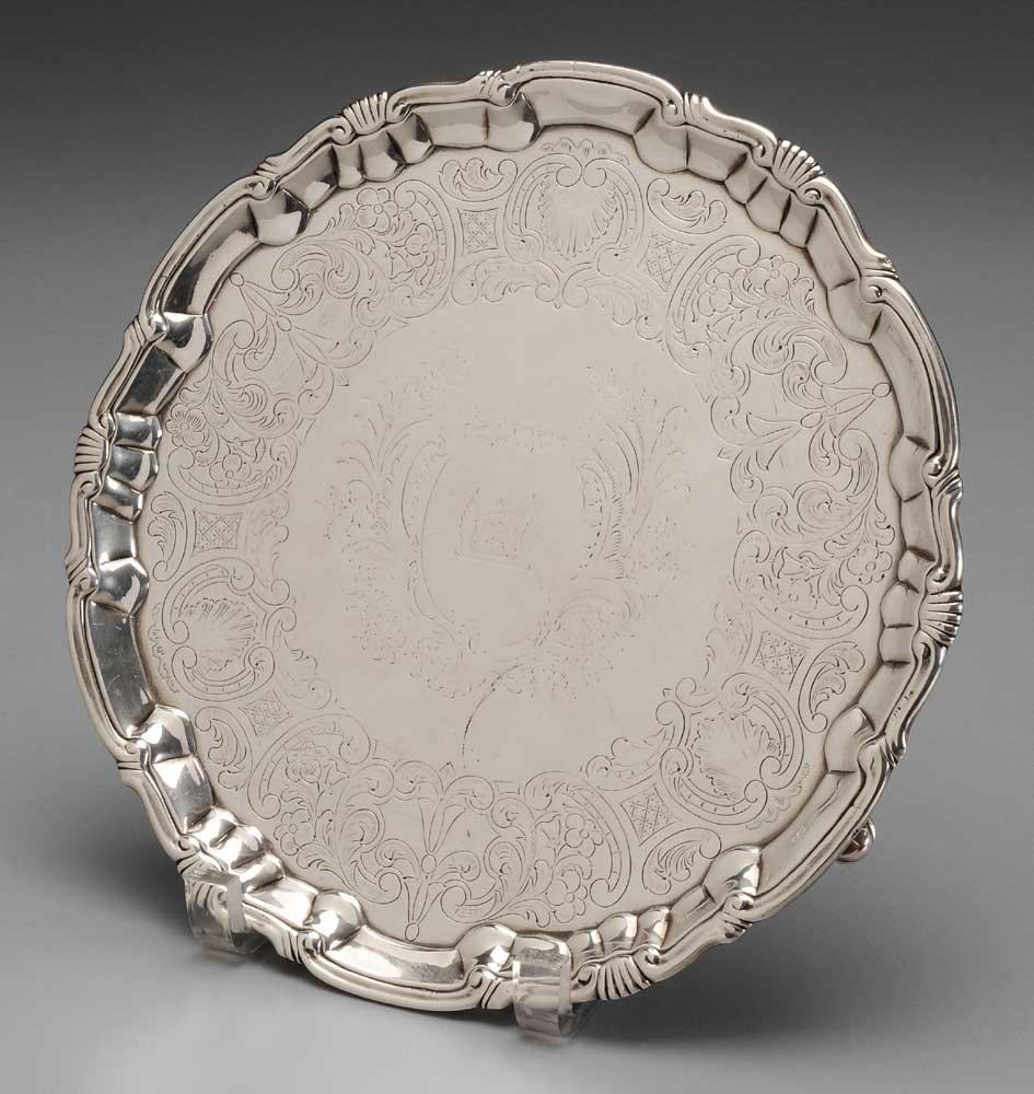 Appraisal: George II English Silver Salver London scalloped border with shells